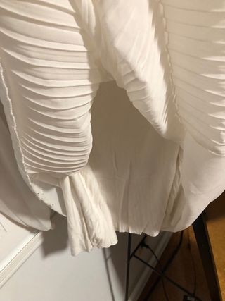Camisa blanca plisada talla única amplia