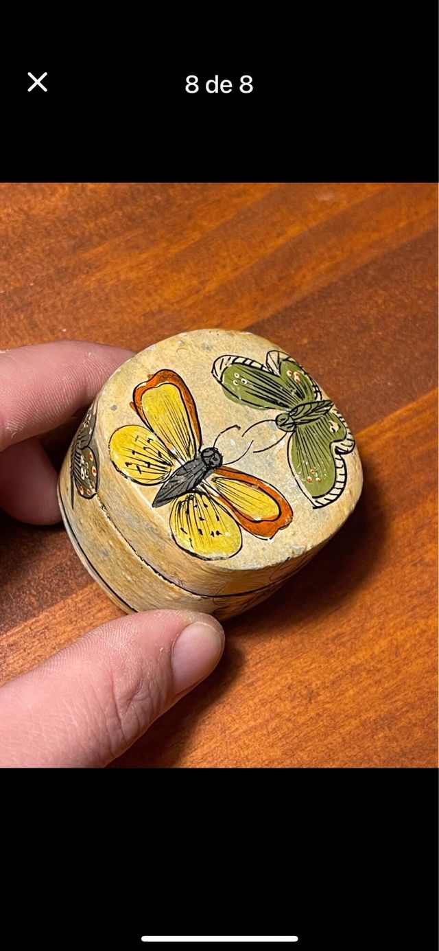 Joyero Antiguo Caja Decorada Pájaros y Rosas