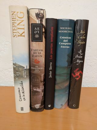 Lote 5 novelas en tapa dura (King,Zafón,Sierra...)