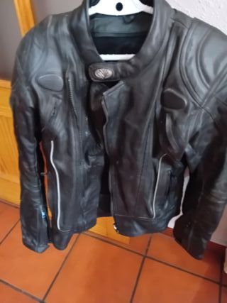 Chaqueta de cuero Frank Thomas para moto