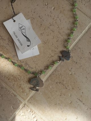 Collanina acciaio LS Bijoux verde