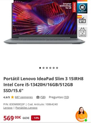 Portátil Lenovo Beige