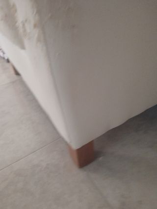 Sofá individual de piel sintetica blanco