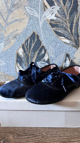 Bailarinas terciopelo azul T36