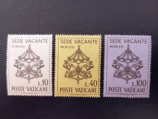 Lote 3 sellos Vaticano Sede Vacante MCMLXIII