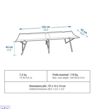 Cama Plegable Quechua L100 