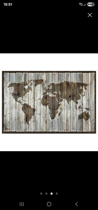 Cuadro Mapa del Mundo Madera Ikea