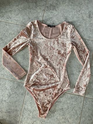 Body bambina in velluto rosa