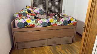 Cama nido 90x200 con 3 cajones, regalo 2 colchones