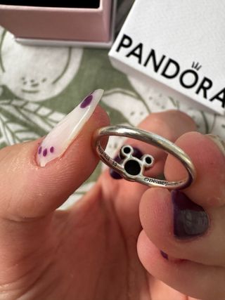 Anillo Pandora Disney Mickey Plata