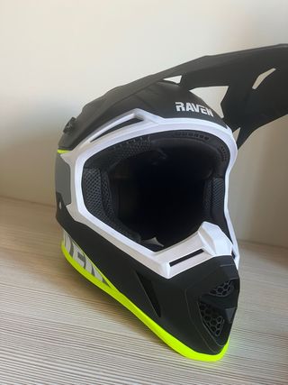 Casco Moto Integral Raven Negro/Amarillo XL
