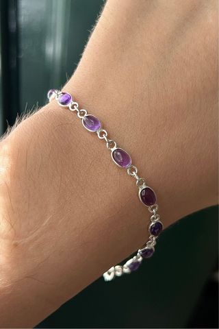 Pulsera Mineral Amatista Plata 925