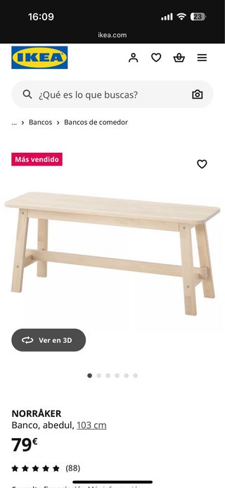 Banco de abedul Ikea
