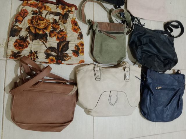Diferentes bolsos y carteras