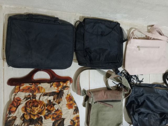 Diferentes bolsos y carteras