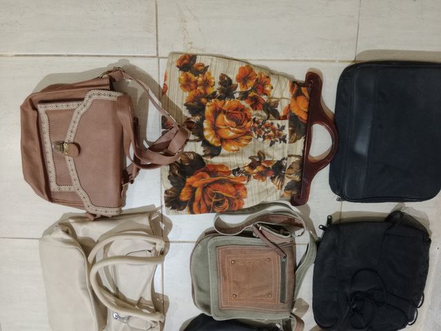 Diferentes bolsos y carteras