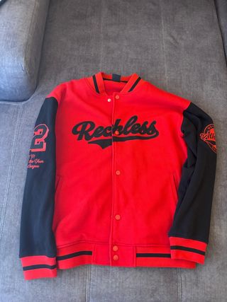 Chaqueta Bomber Roja y Negra