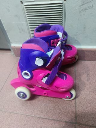 Patines Oxelo 3 Ruedas Rosa Talla 26/28