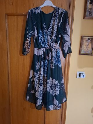 Abito donna fantasia floreale verde