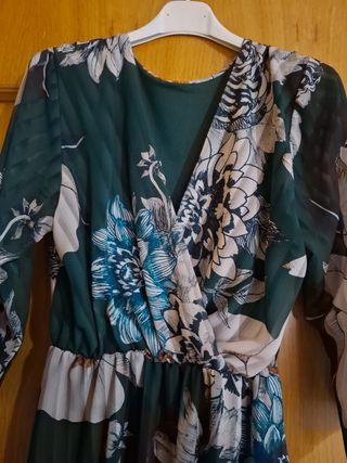 Abito donna fantasia floreale verde