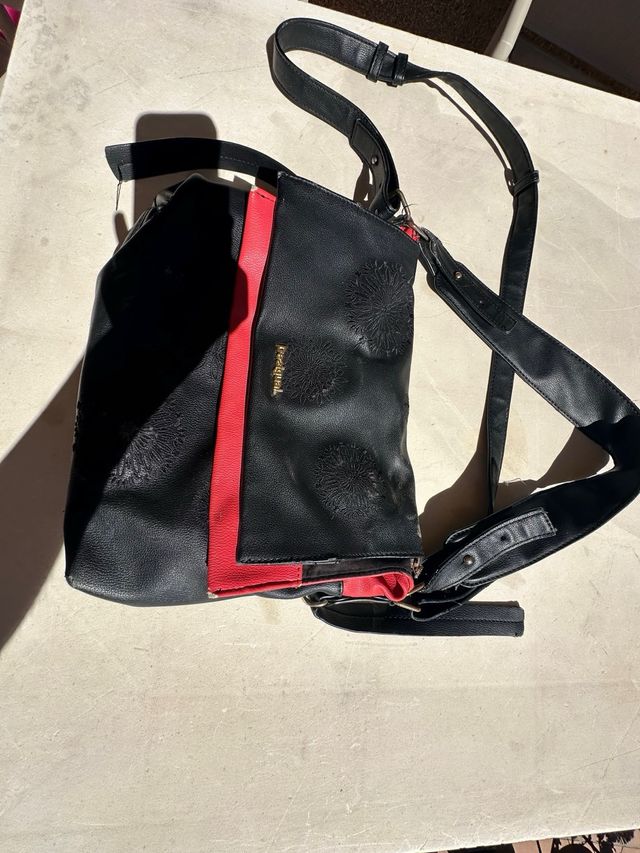 Bolso Desigual Reversible Negro/Rojo