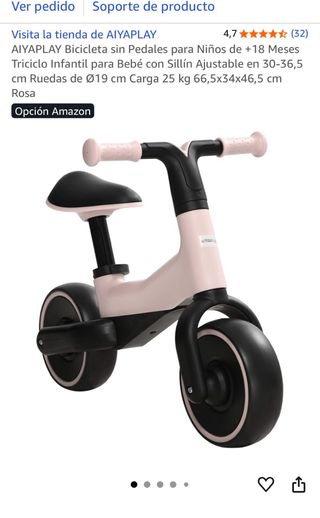 Bicicleta de equilibrio rosa +18 meses