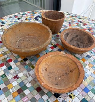 Conjunto 4 maceras tiestos terracota artesanales