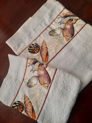 Coppia Asciugamani Yacting Club con Conchiglie