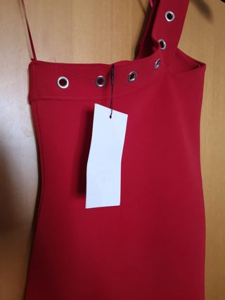 Abito lungo Zara rosso con dettagli