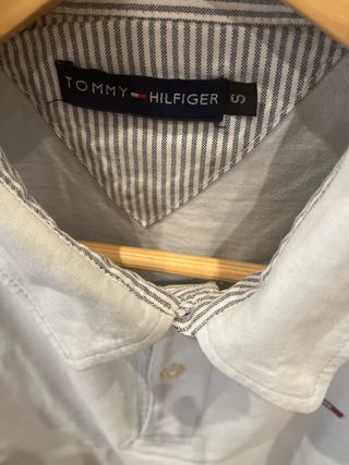 Polo Tommy Hilfiger manga larga S , Celeste 