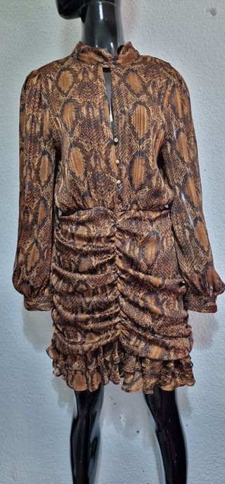 Vestido marrón estampado serpiente nuevo