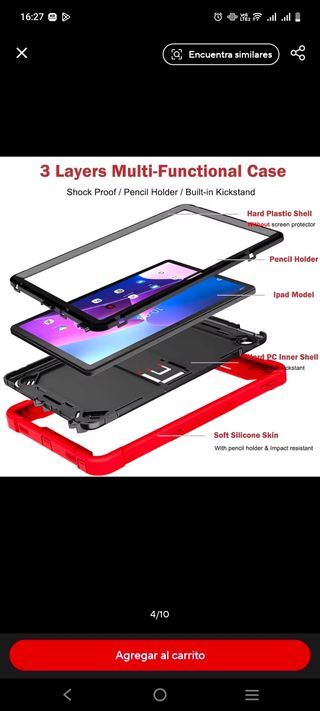 Funda Roja Tablet Lenovo M10 10.1 Nueva