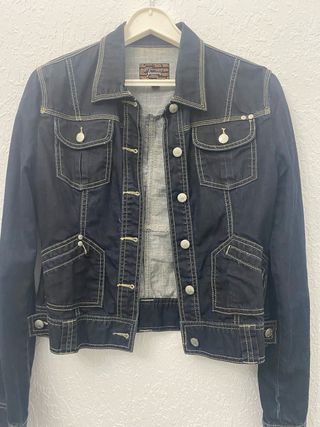 Cazadora tejana negra