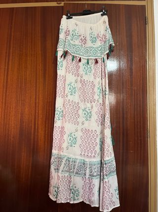 Vestido palabra de honor estampado