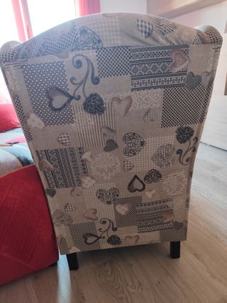 Sillón de 1 plaza con estampado de corazones