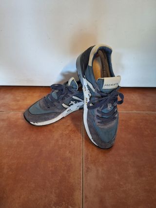 Zapatillas Premiata Azul y Gris