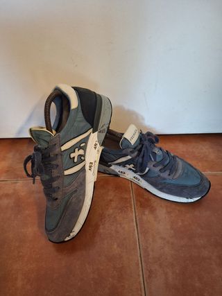 Zapatillas Premiata Azul y Gris