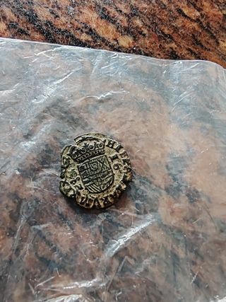 Moneda Maravedí Felipe IV granada  Antigua