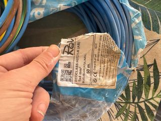 Cable eléctrico flexible 4mm fase, neutral, tierra