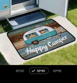 Alfombra Happy Camper para caravana/autocaravana