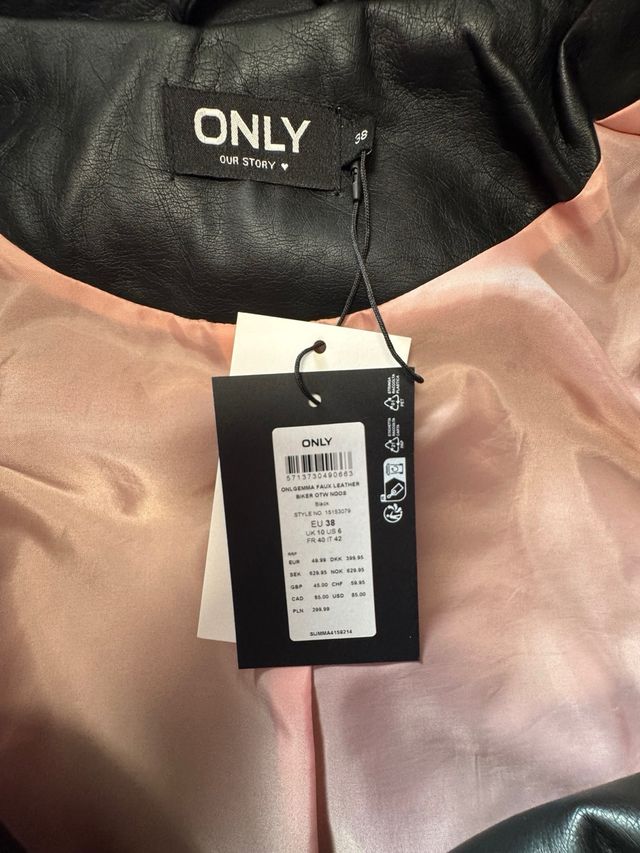 Cazadora Biker Only Negra Nueva