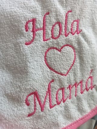 Lote 2 Baberos Bebé Hola Papá y Hola Mamá