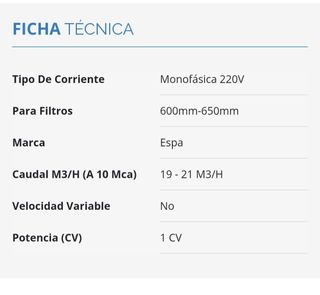 Bomba piscina Espa Silen2 100M 1CV a Estrenar