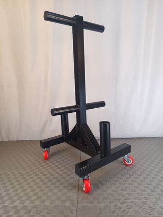 Soporte discos olimpicos con ruedas