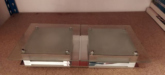 Lámpara plafón cristal y metal