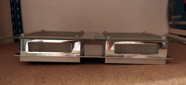 Lámpara plafón cristal y metal