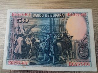 Billete 50 Pesetas 1928 Serie E El Banco de España