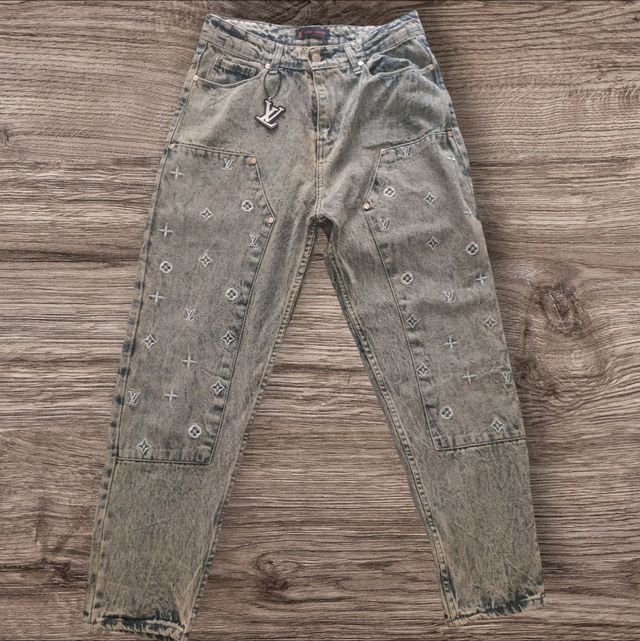 Pantaloni lavati con monogramma Louis Vuitton