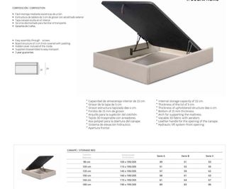 1 Canapé Arcón Nuevo 100x205 Beige/Gris