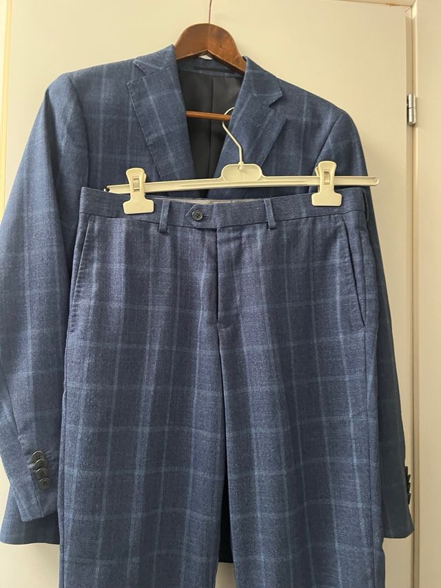 Abito uomo blu a quadri